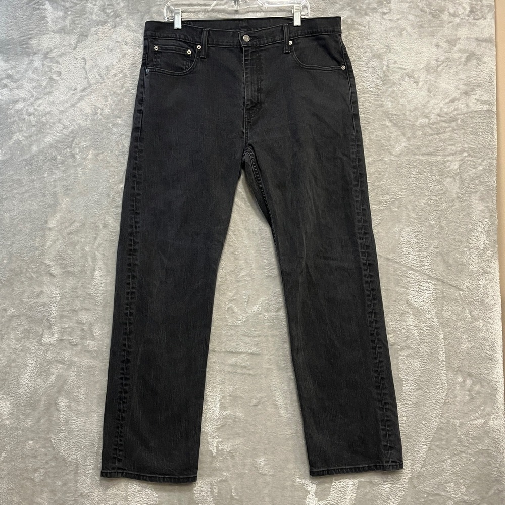 Levi's 569 Loose Straight Jeans Men 36x34 Black Faded Denim Relaxed Fit